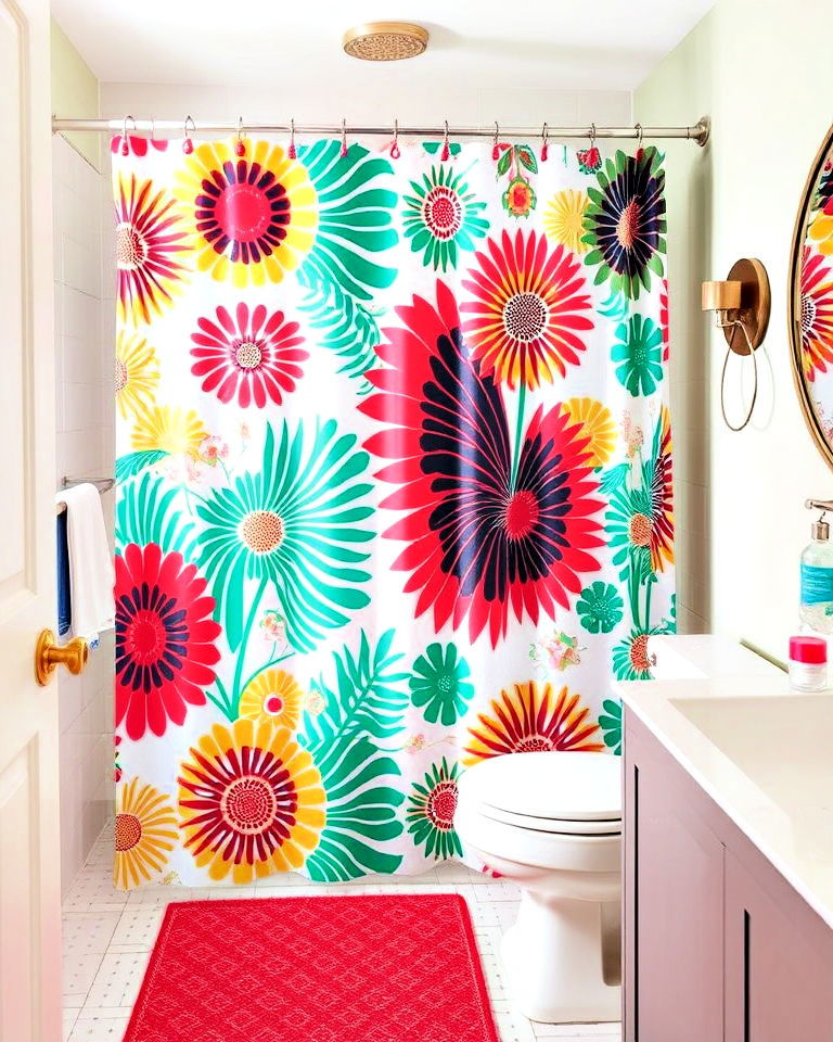 simplest vibrant shower curtain