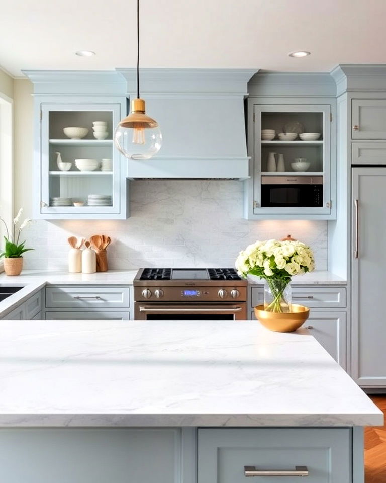 sky blue quartzite countertops