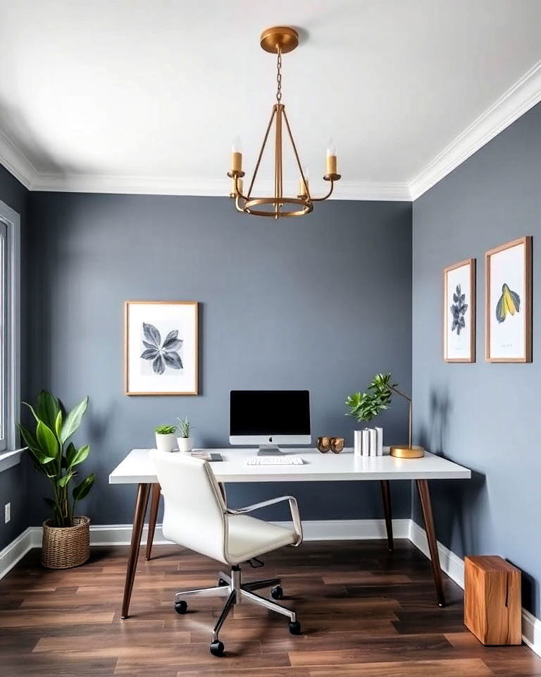 slate blue home office paint color