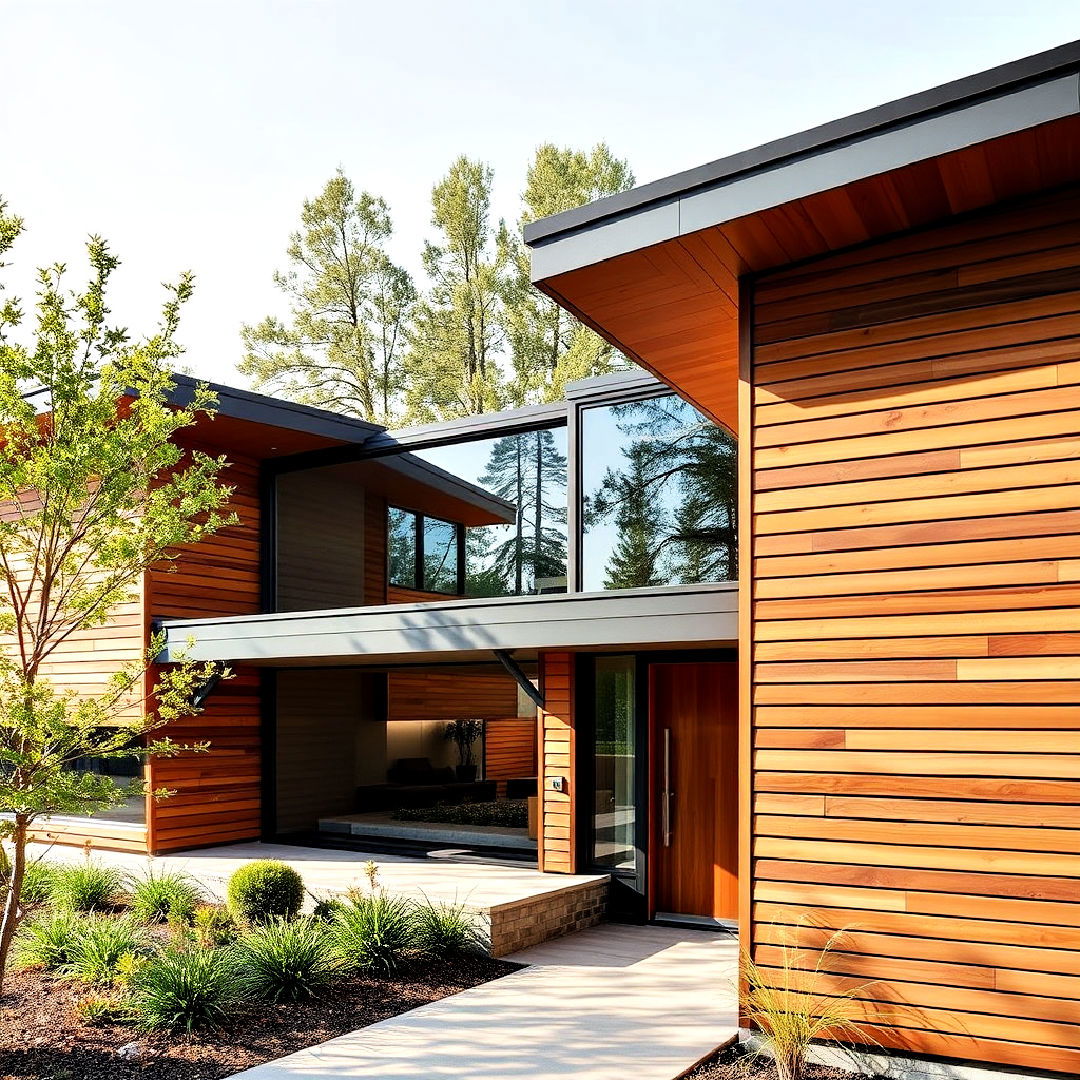 slatted wood siding for warmth