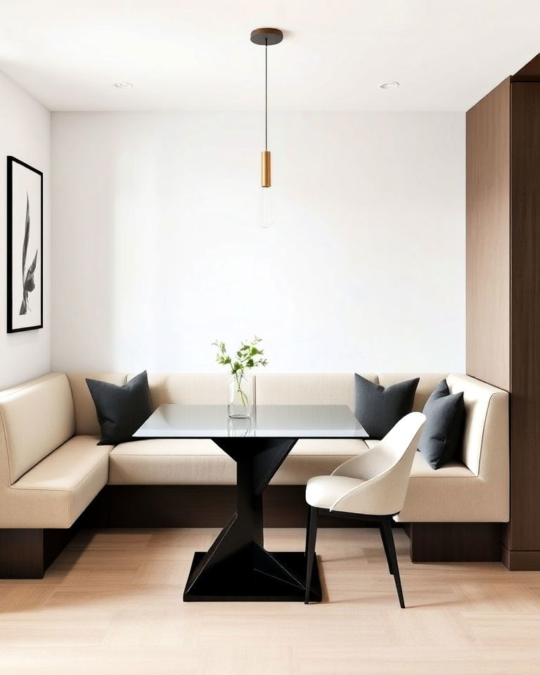 sleek contemporary banquette