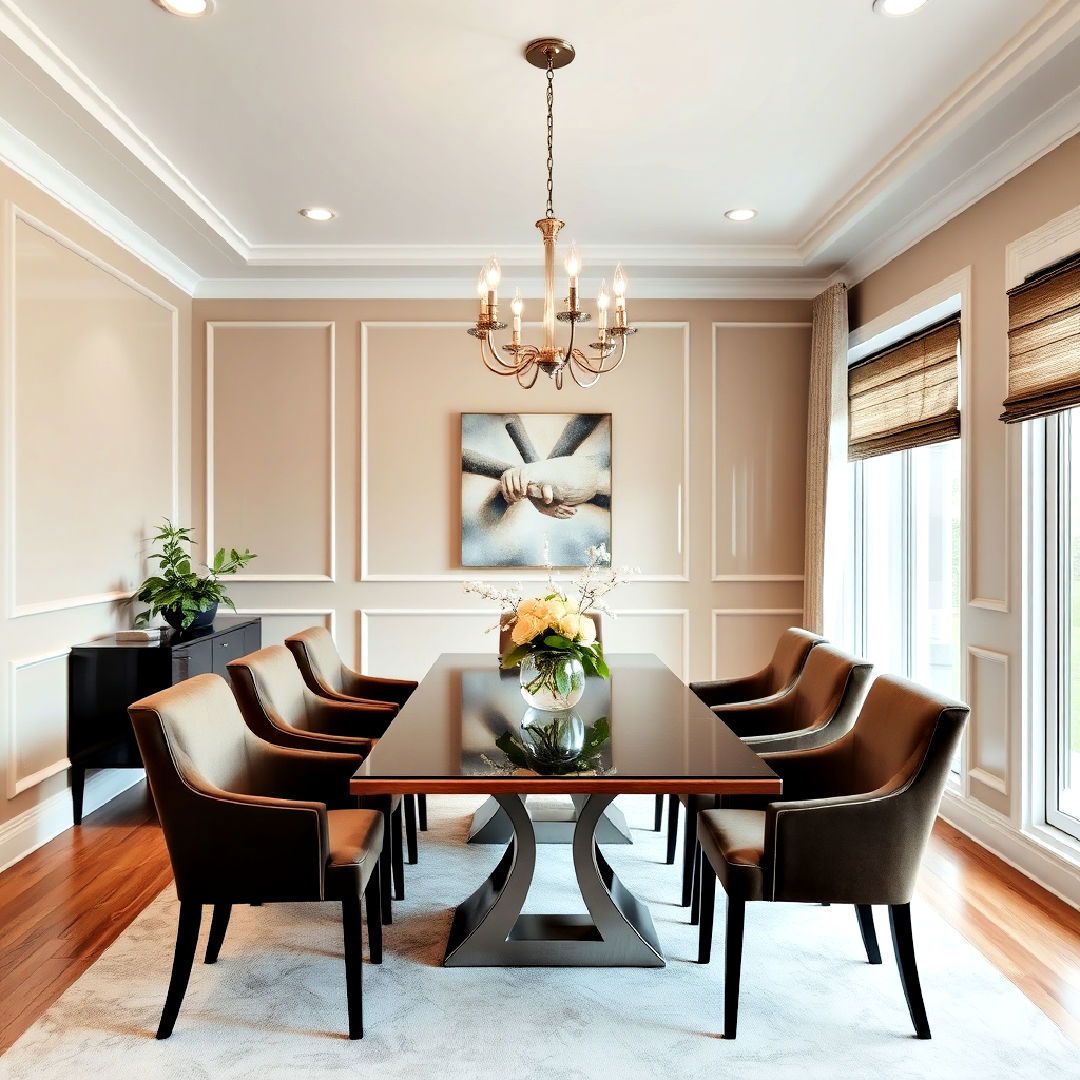 sleek glossy wall panels for dining room