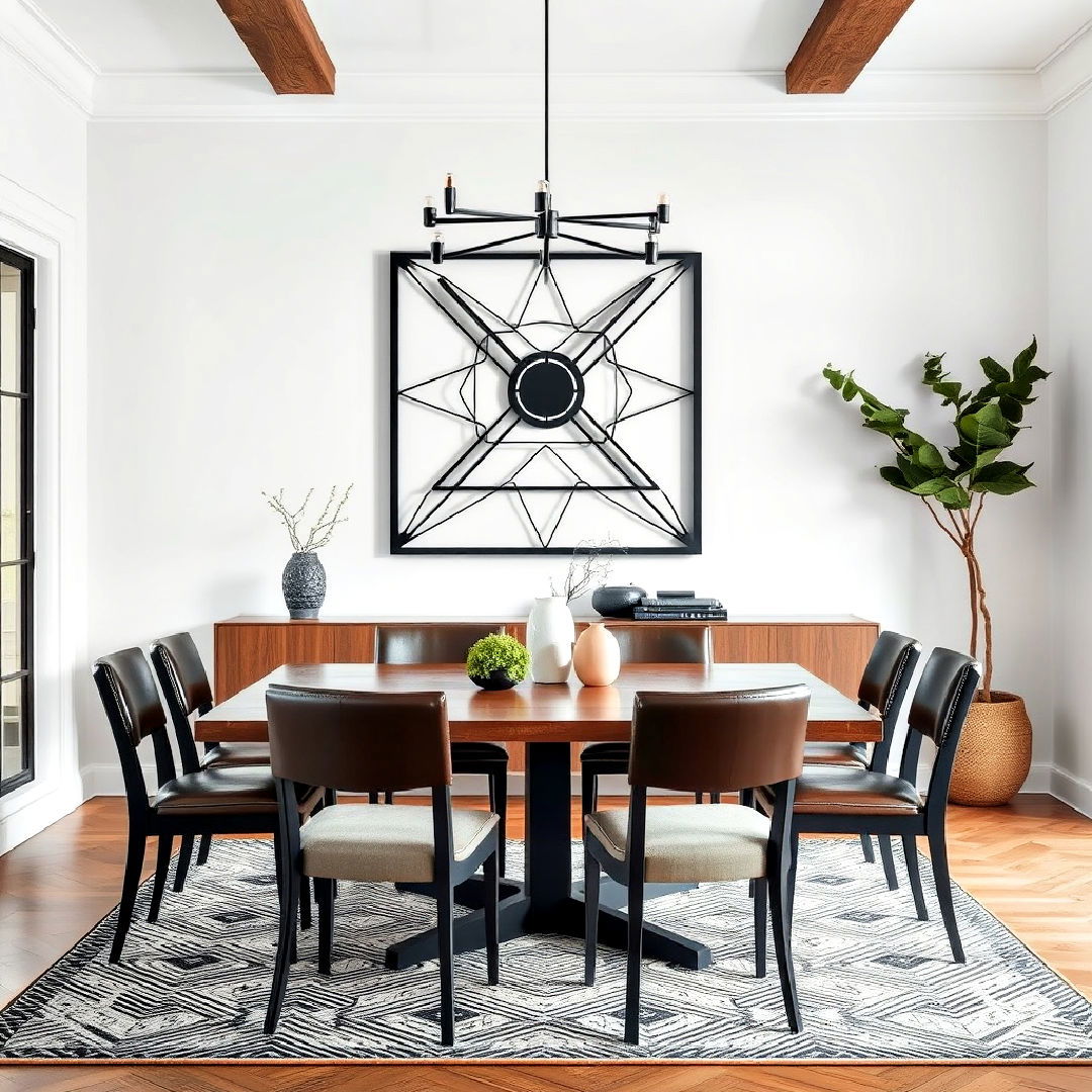sleek metal wall art design