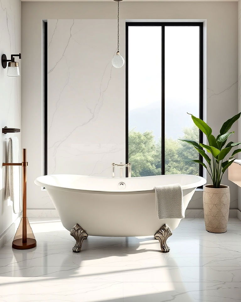 sleek modern freestanding bathtub
