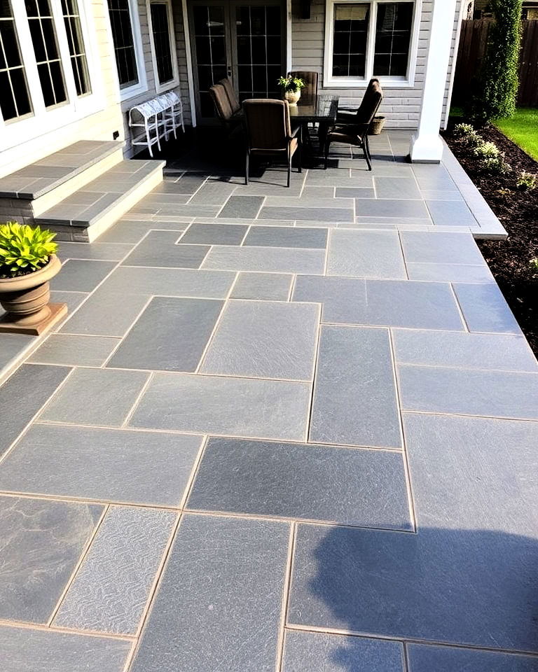 sleek slate texture patio