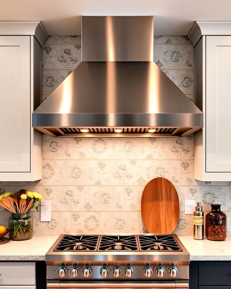 sleek stainless steel range hood