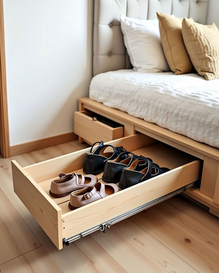 slide out bedroom shoe rack