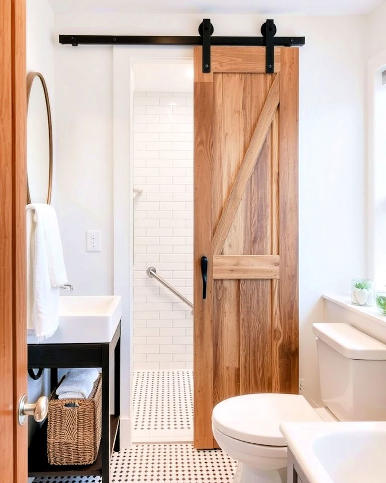 sliding barn door for bathroom