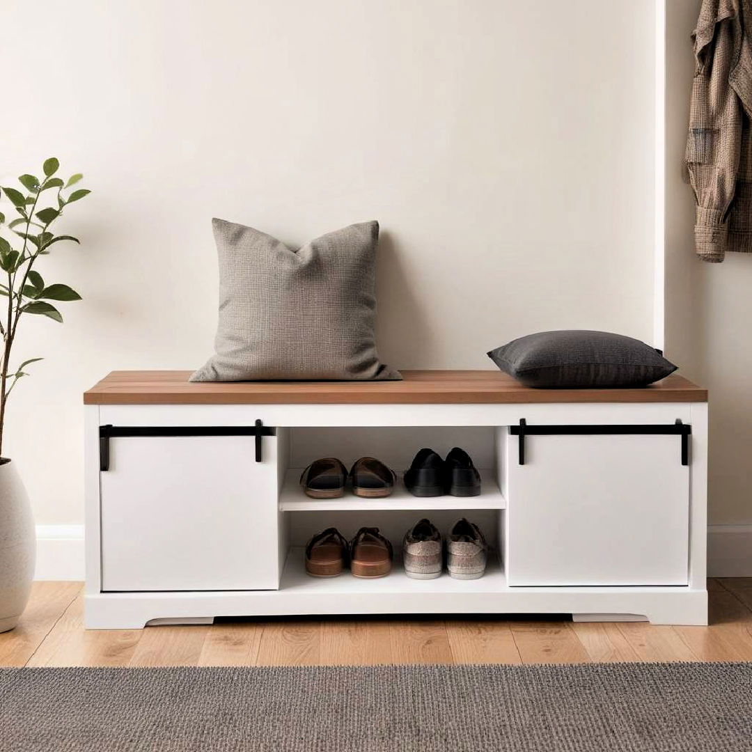 sliding door bench for hidden access