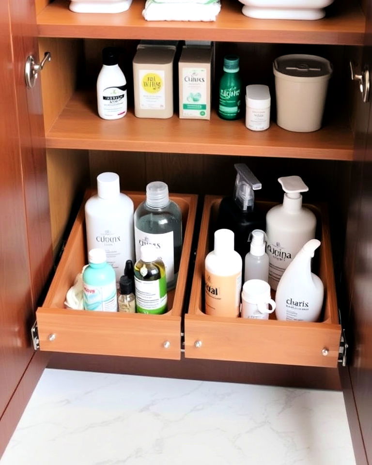 sliding drawers for bathroom cabinet
