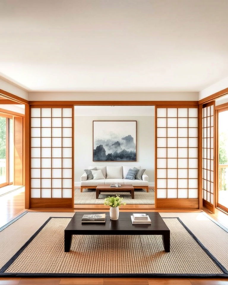 sliding shoji doors for a seamless flow in the living room sliding shoji doors for a seamless flow in the living room