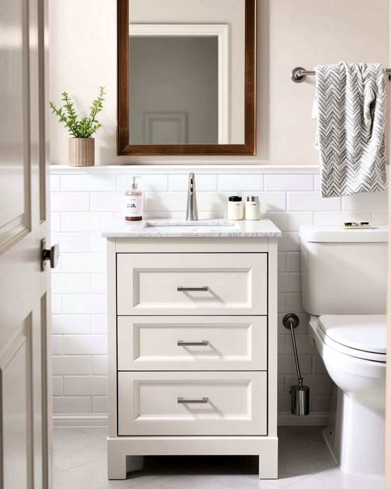 slim vanity for narrow spaces