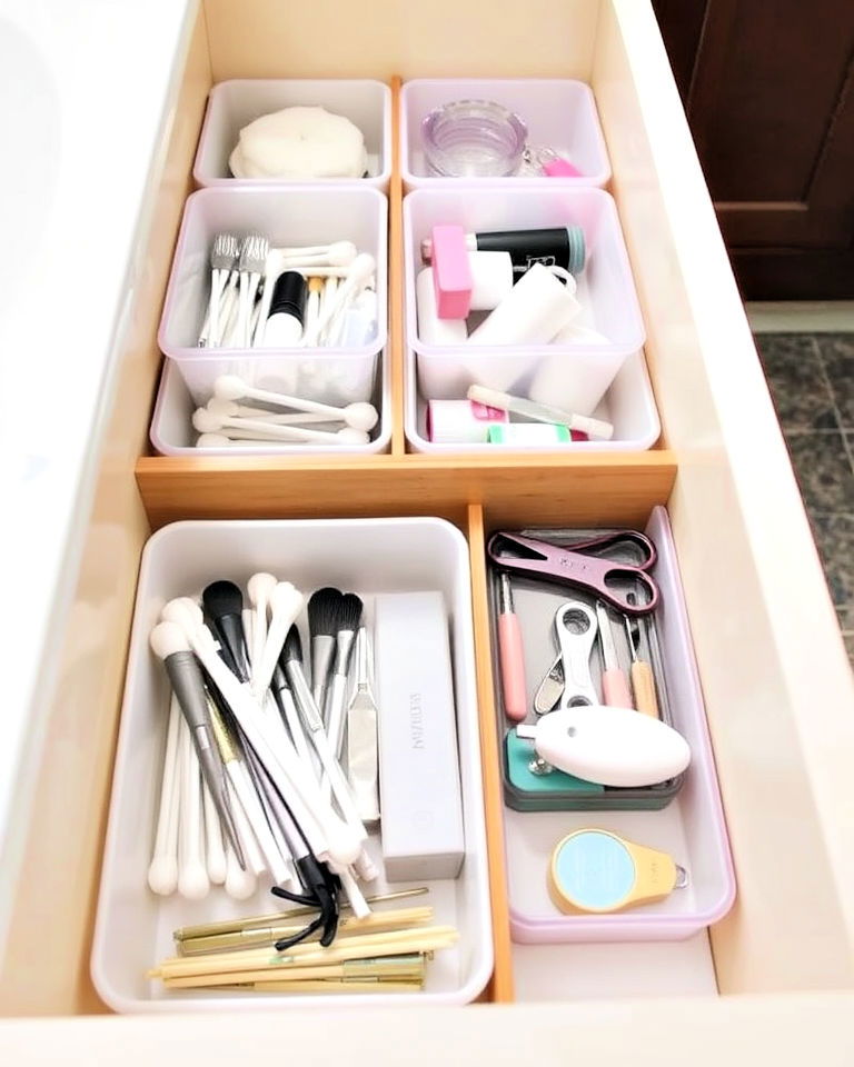 small bins for drawer to keep corral loose items