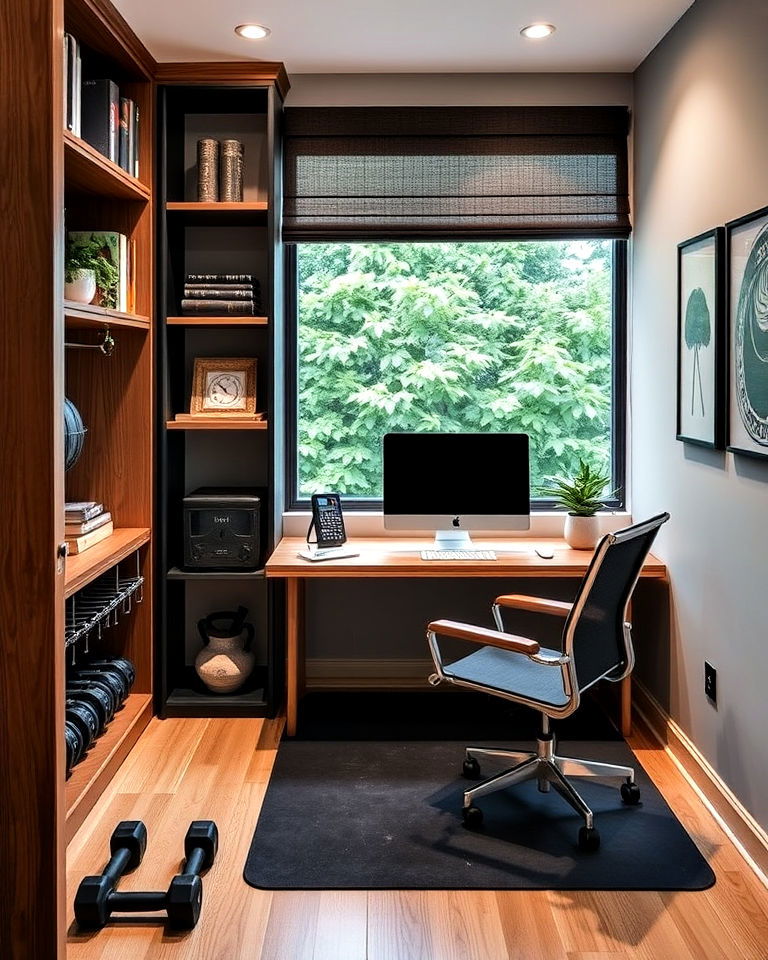 small gym corner into home office