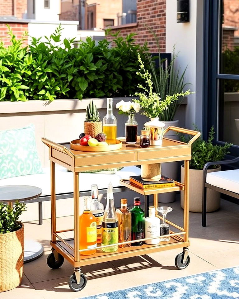 small outdoor bar cart