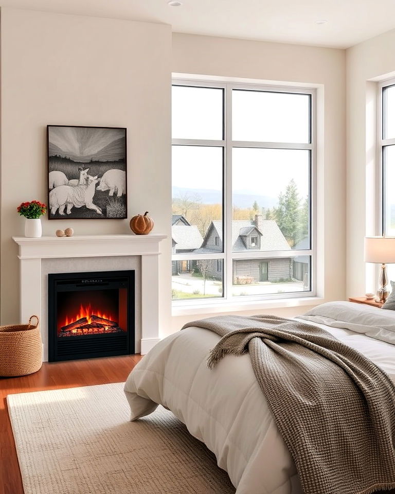 small space compact electric fireplace