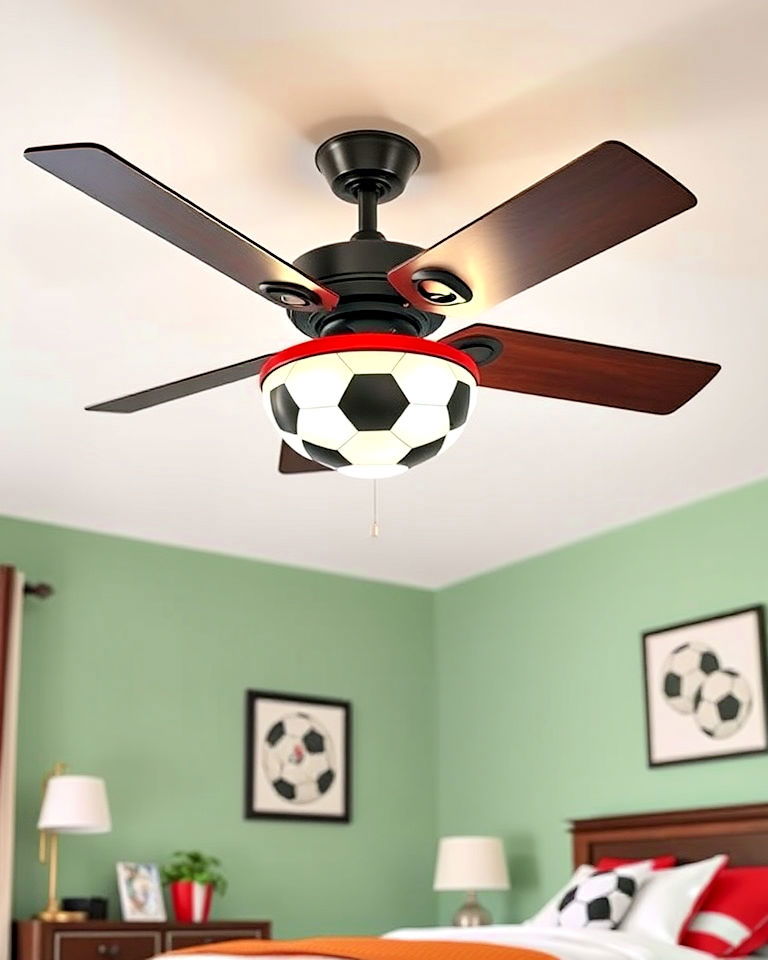 soccer themed ceiling fan