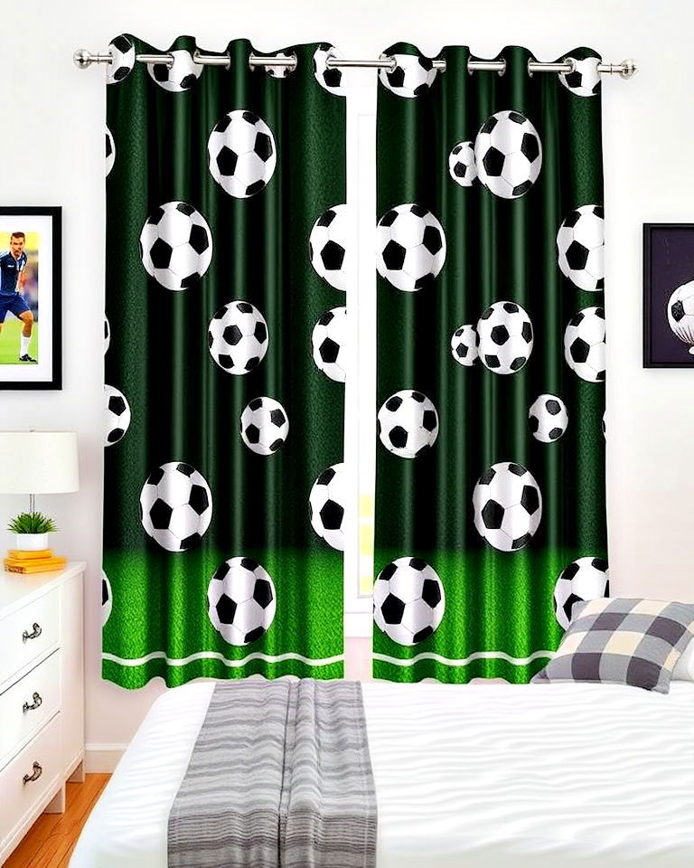 soccer themed curtains