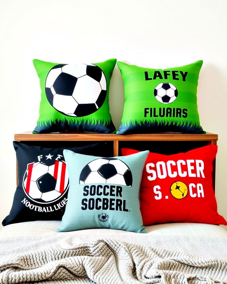 soccer themed throw pillows