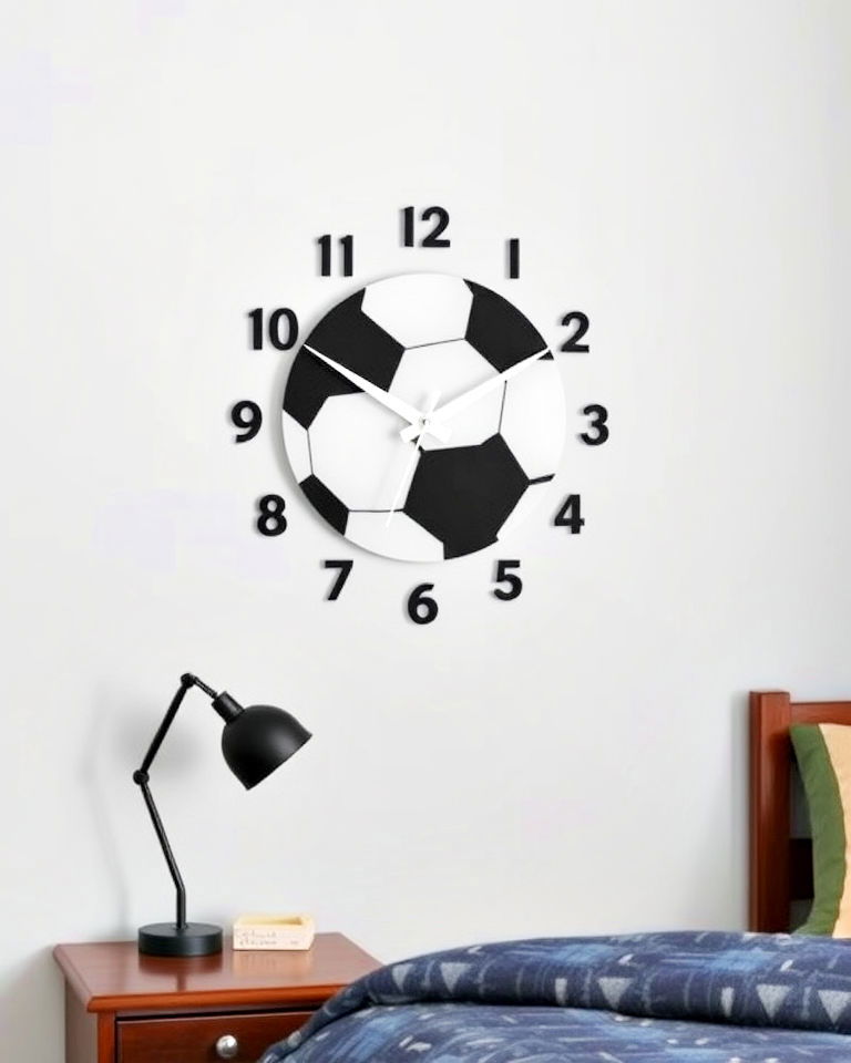soccer themed wall clock