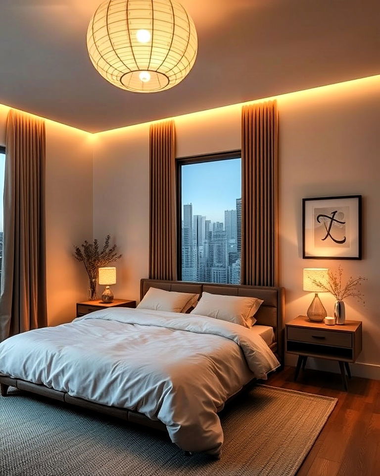 soft ambient lighting for bedroom