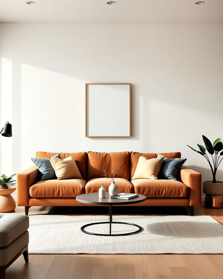 soft brown sofa for a minimalist look