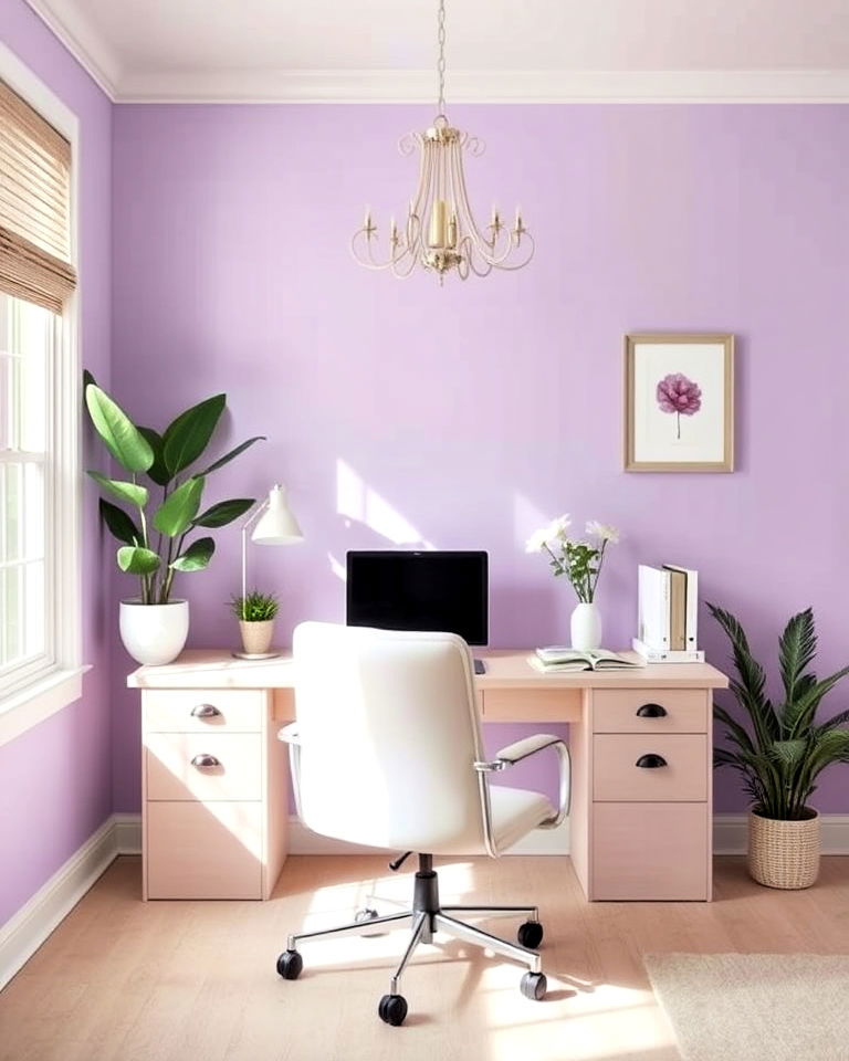 soft lavender home office paint color