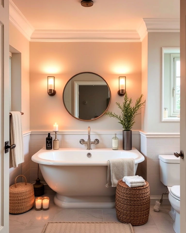 soft lighting for bathroom ambiance