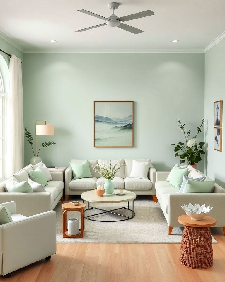 soft mint green palette