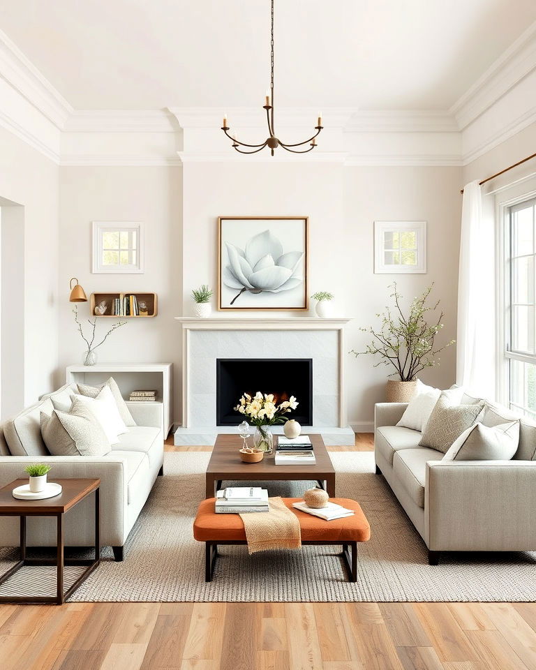 soft neutral color palette living room