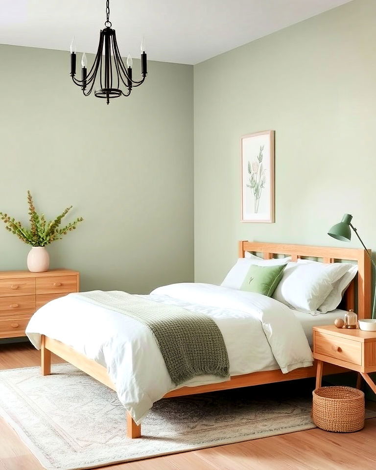 soft sage limewash bedroom