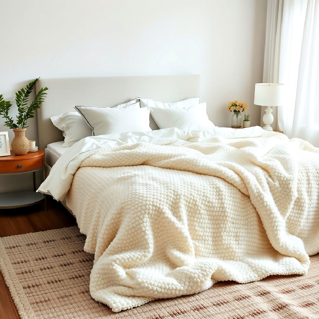 soft textured throw blanket idea