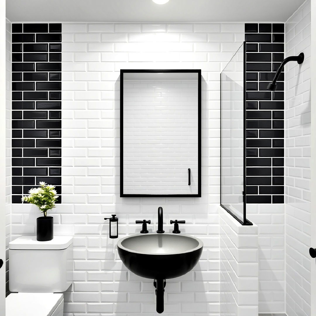 sophisticated black accent tiles