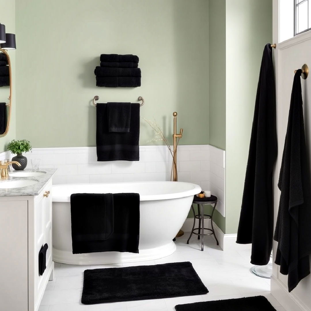 sophisticated black towel set