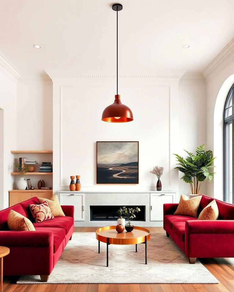 sophisticated burgundy warm lighting