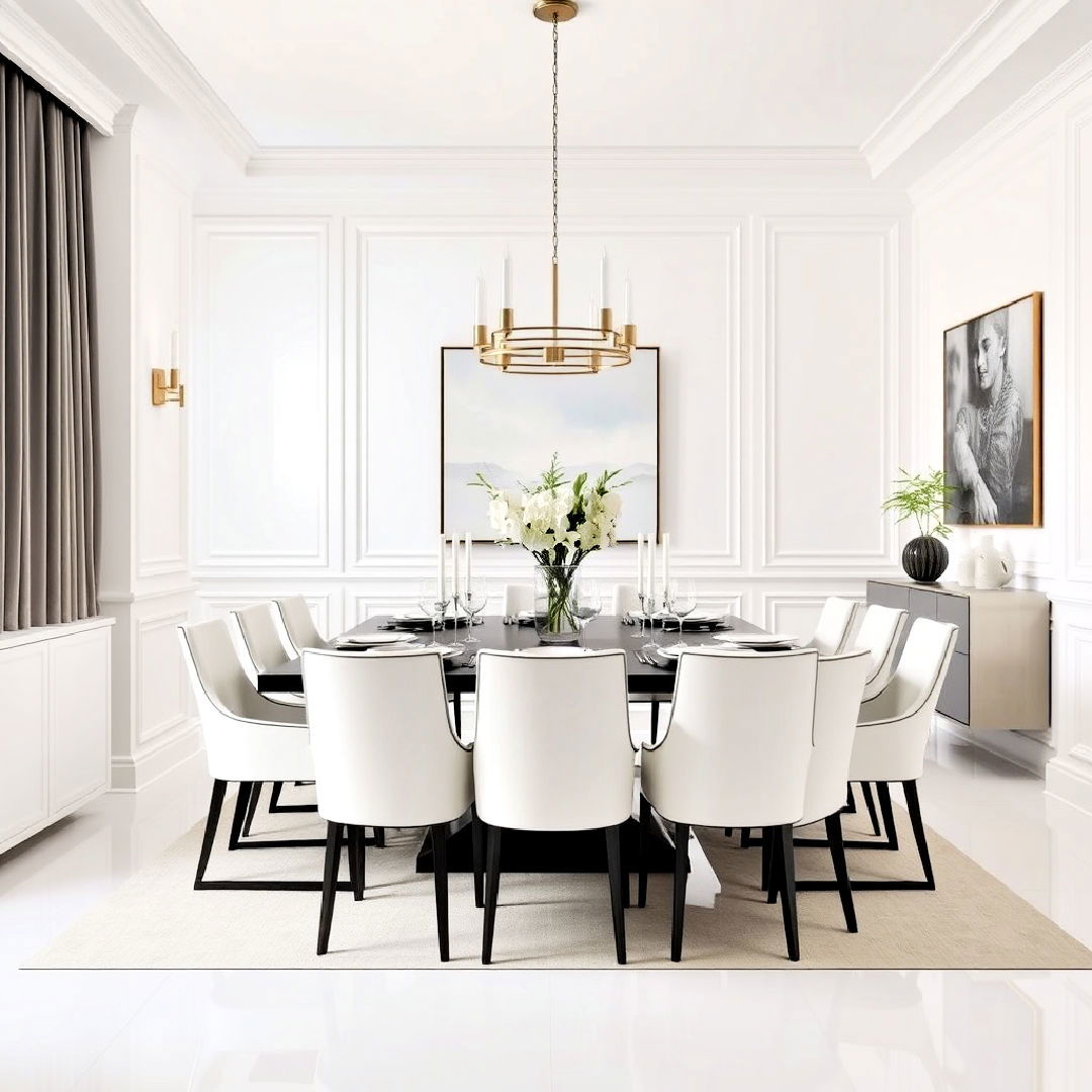 sophisticated monochrome dining room palette
