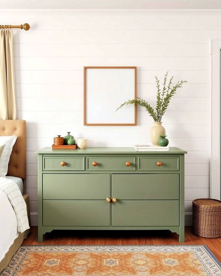 sophisticated sage green dresser