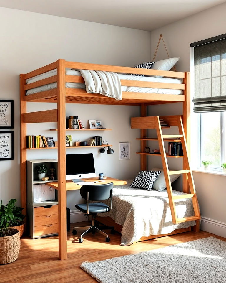 space saving loft bed