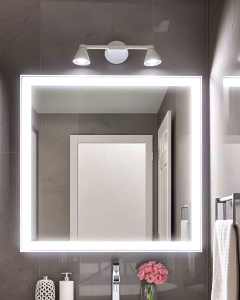 space saving mirror mounted bathroom lights