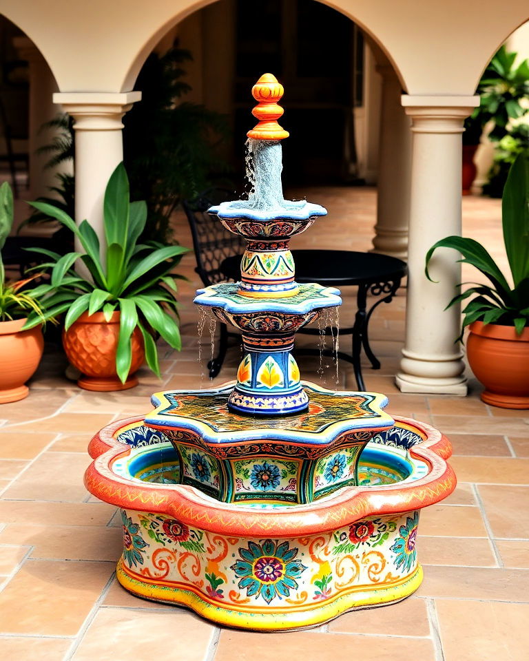 spanish ceramic patio fountain