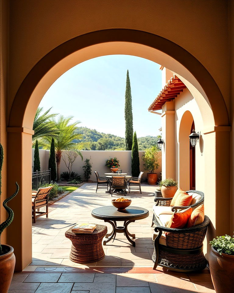 spanish style archway for patio
