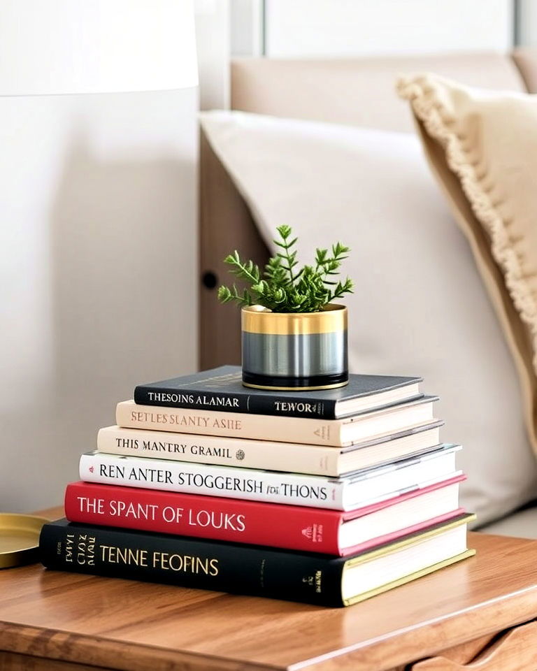 stack of books for a literary touch