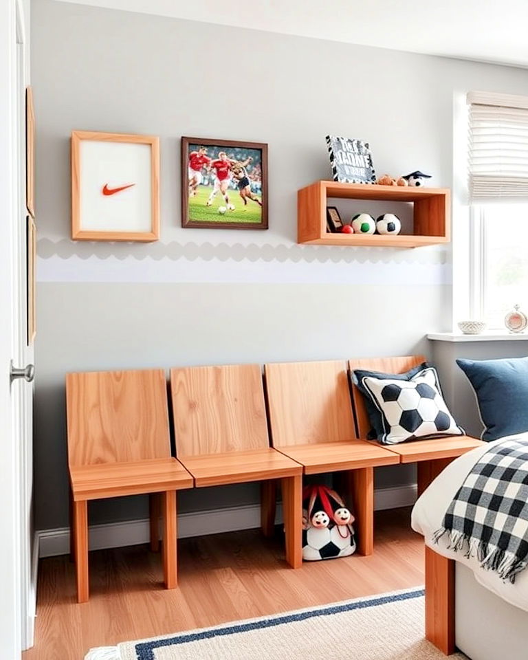 stadium seating inspired benches
