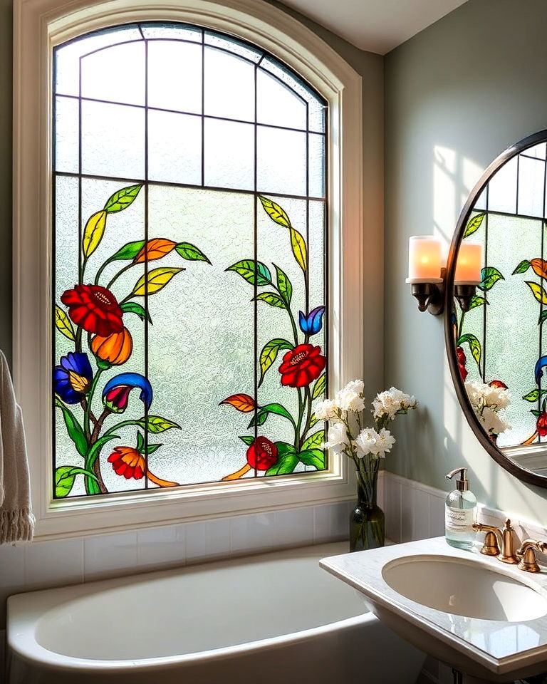 stained glass window for any bathroom