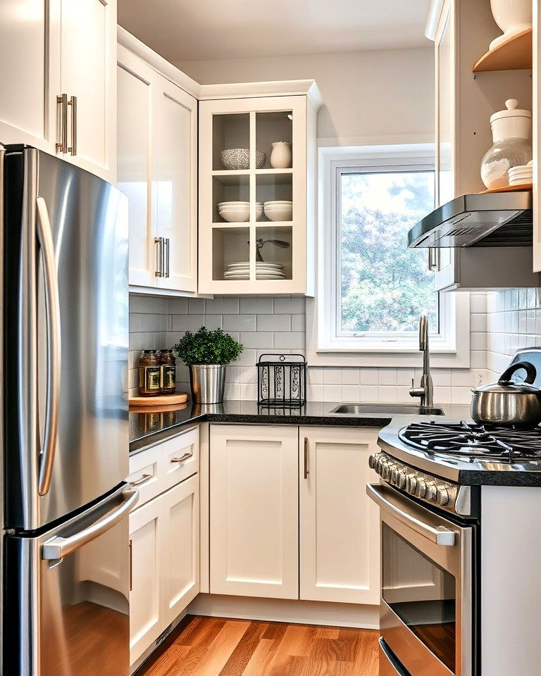 stainless steel appliances for compact kitchen spaces