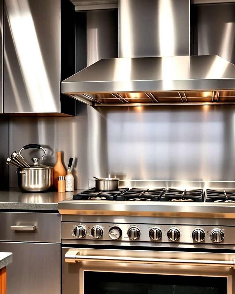 stainless steel backsplash to match your kitchen appliances