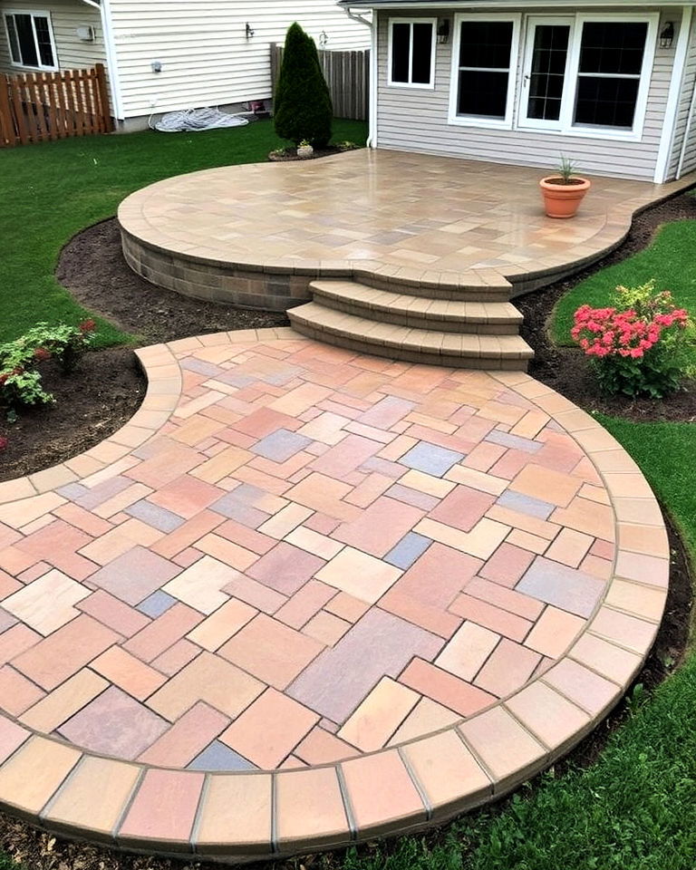 stamped concrete with textured finishes