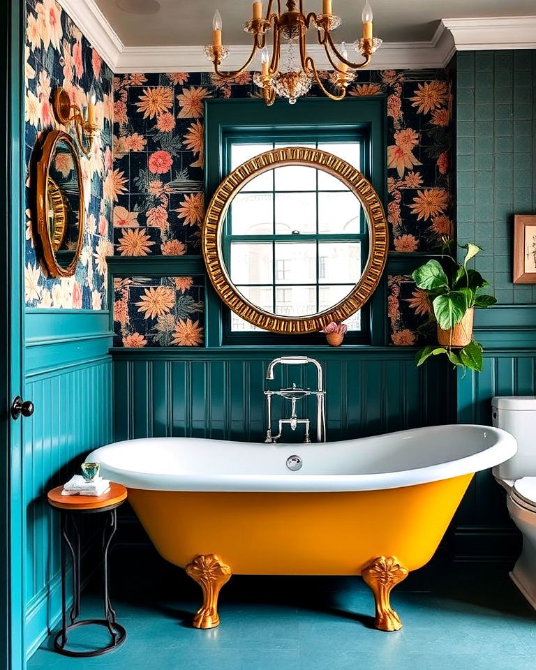 statement bathtub for eclectic bathroom