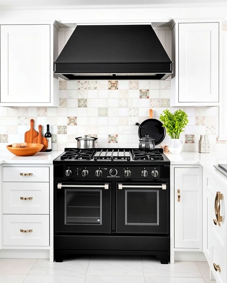 statement black range for white kitchen