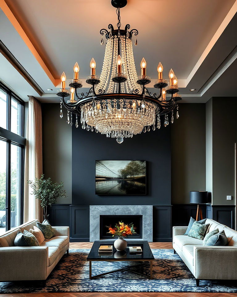statement lighting fixtures living room